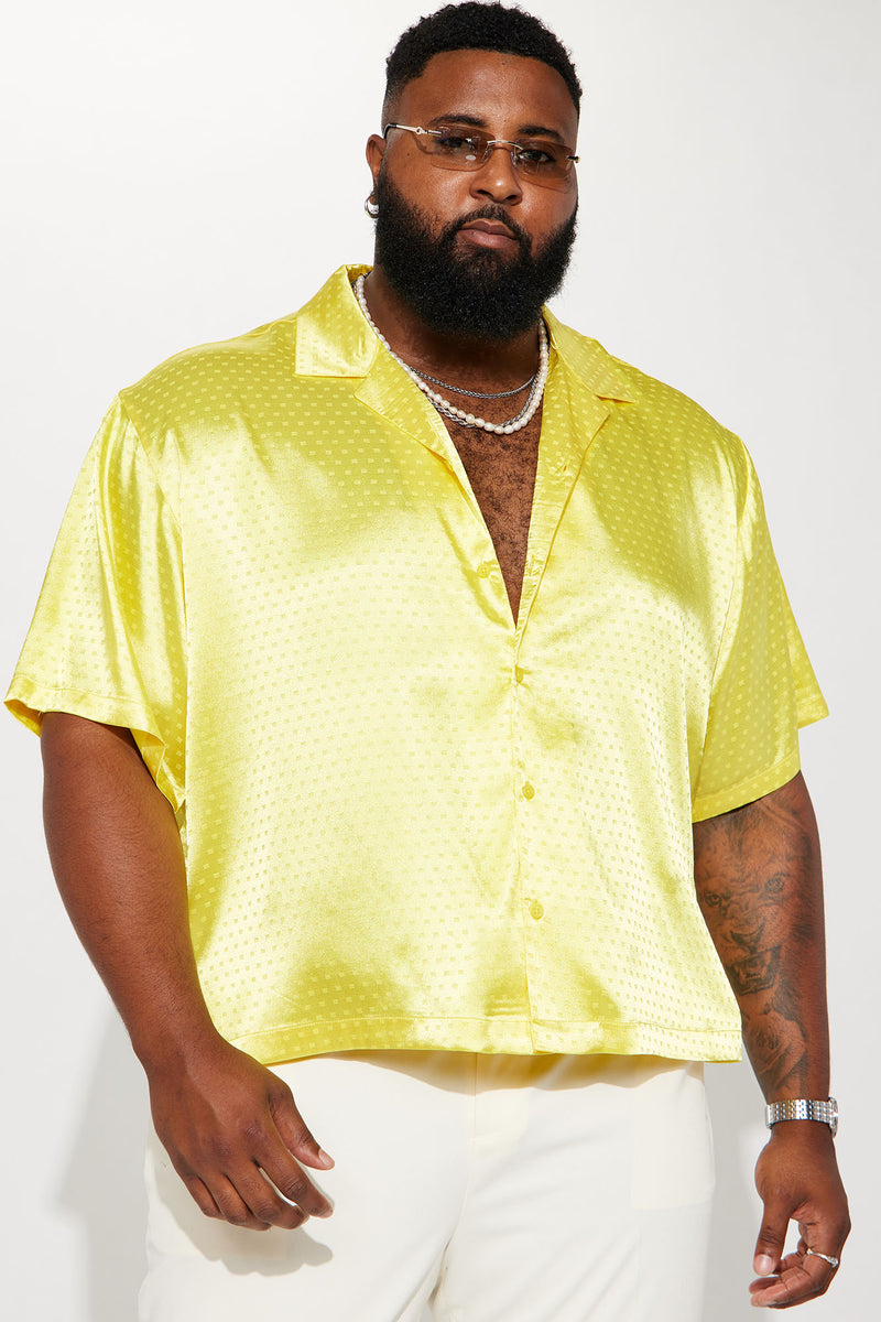 Well Connected Silky Cuban Shirt Yellow Fashion Nova Mens