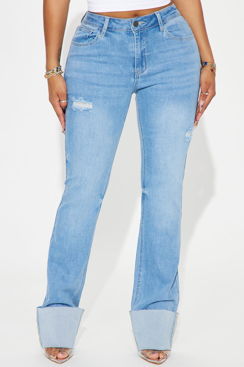 It's Cuffing Season Stretch Bootcut Jeans Medium Wash Fashion Nova