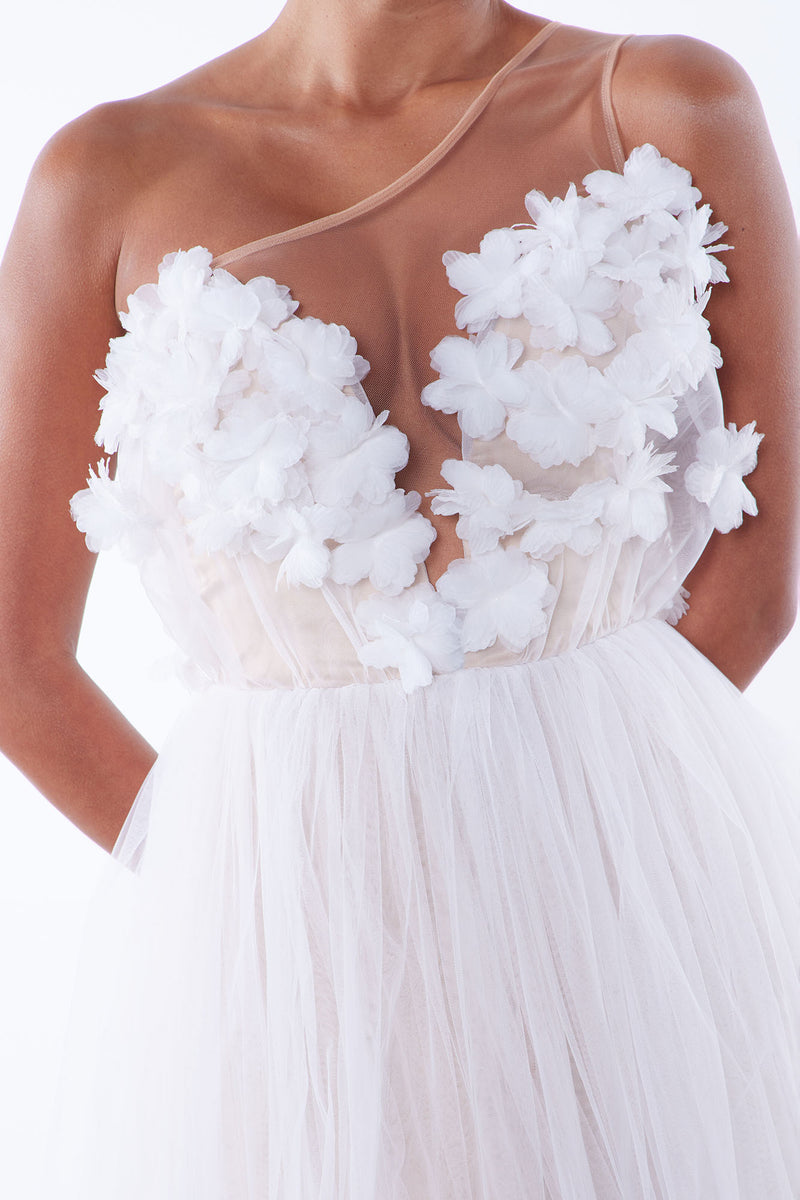 Faye Bandage Fringe Maxi Dress - White