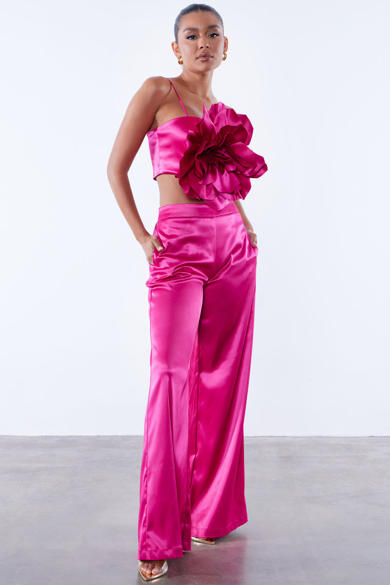 Rosalia Flower Pant Set Magenta Fashion Nova, Luxe Fashion Nova