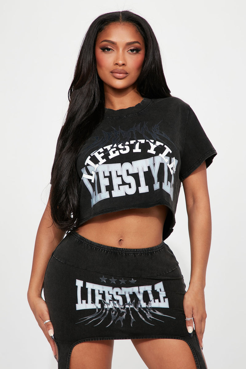 It's A Lifestyle Skirt Set Black Fashion Nova, Matching Sets