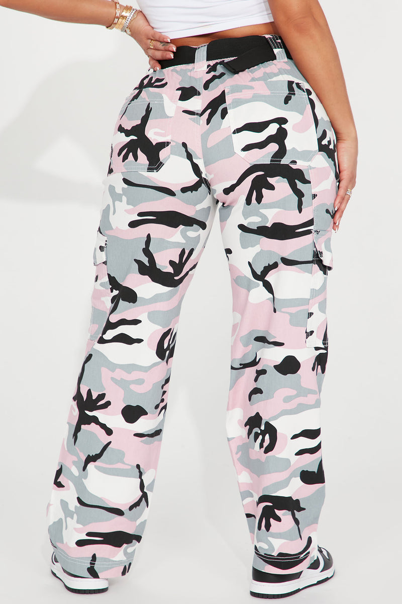 See You Later Camo Cargo Pant Pink combo