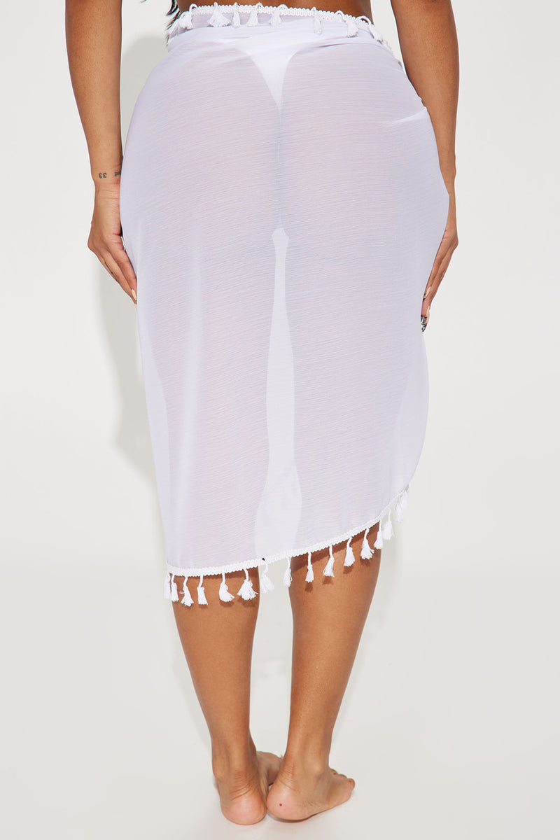 Freya Cover Up Sarong Skirt White Fashion Nova Swimwear