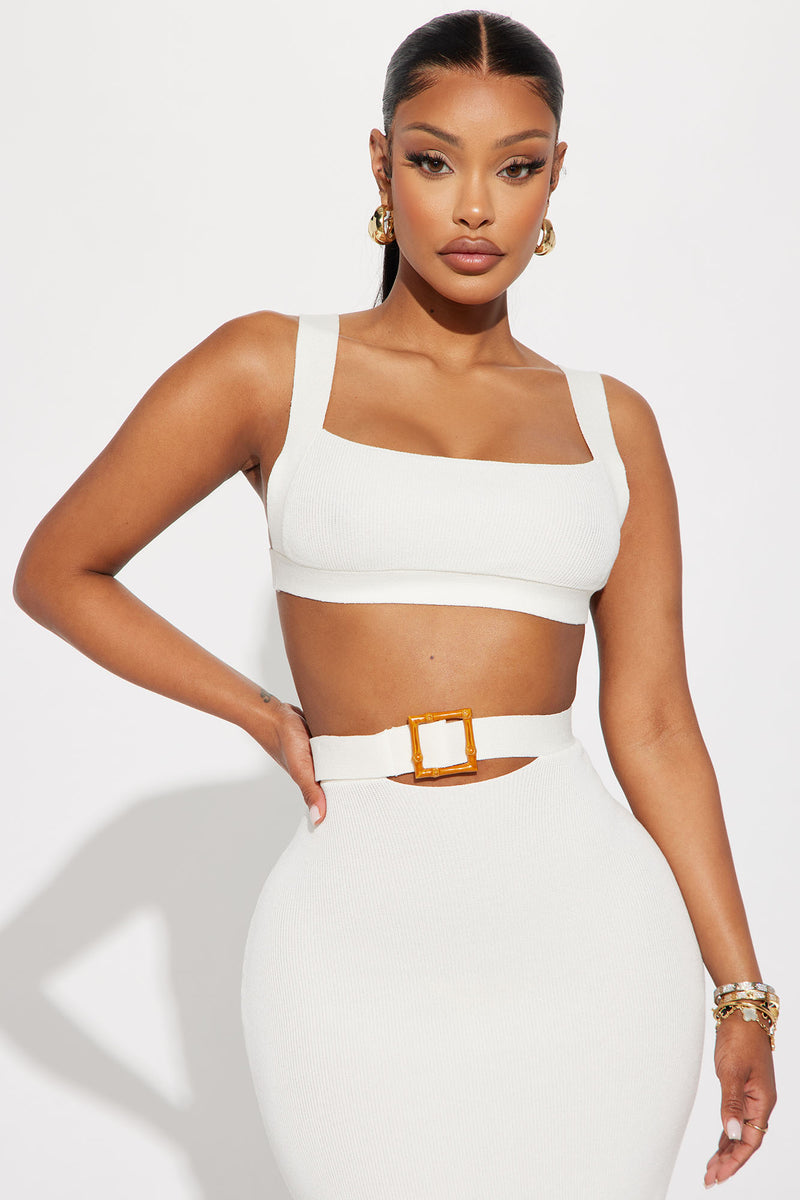 All white hot sale skirt set