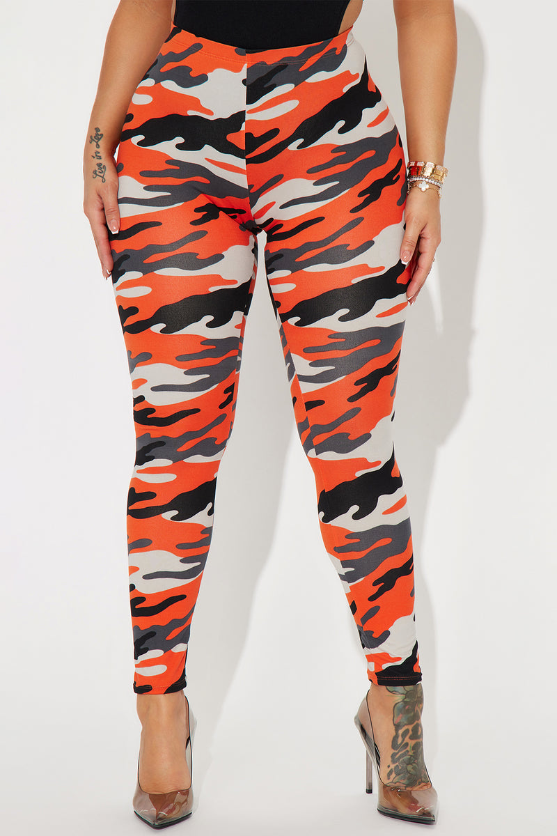 Ride Or Die Camo Leggings Orange combo