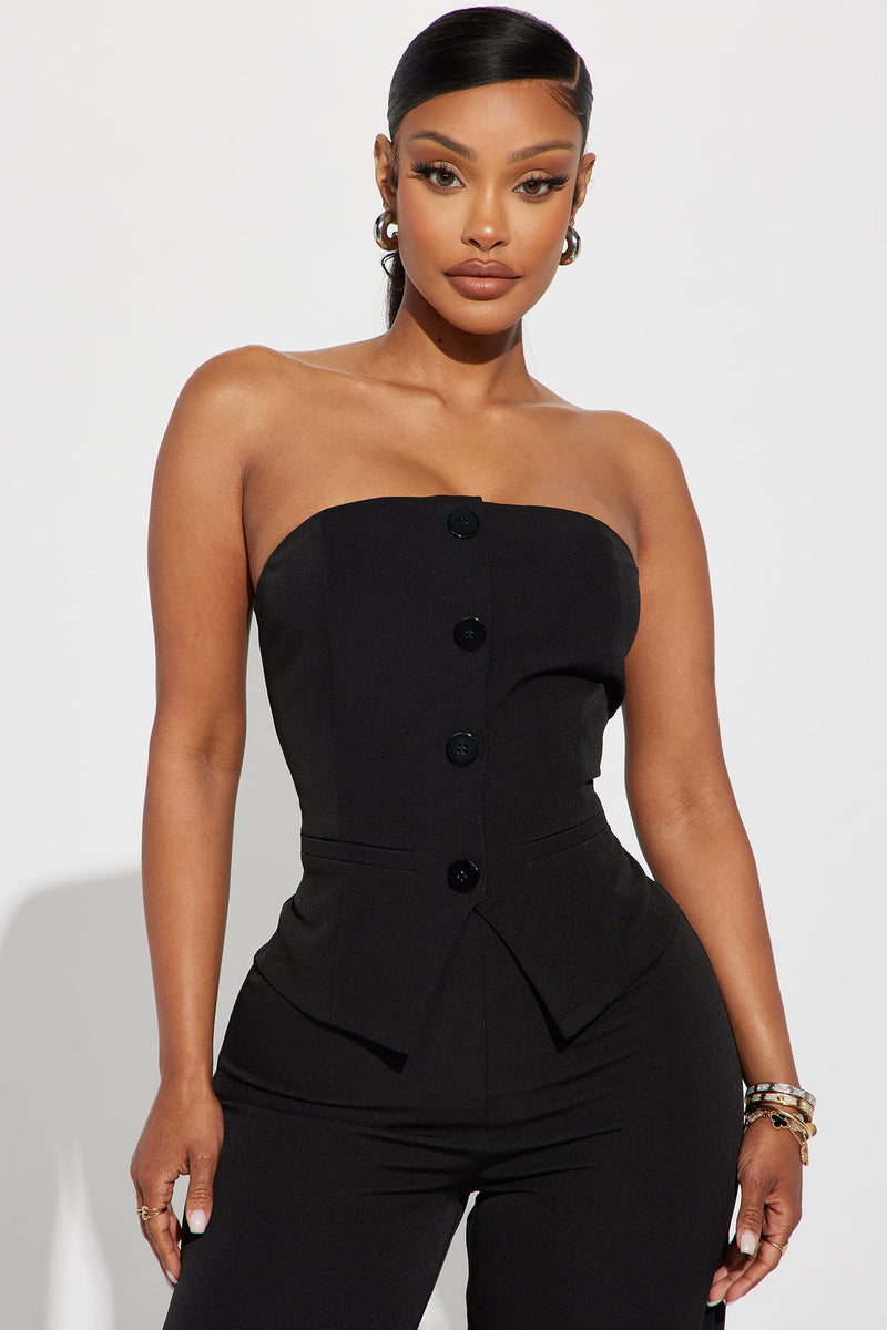 Fashion nova 2025 strapless jumpsuit