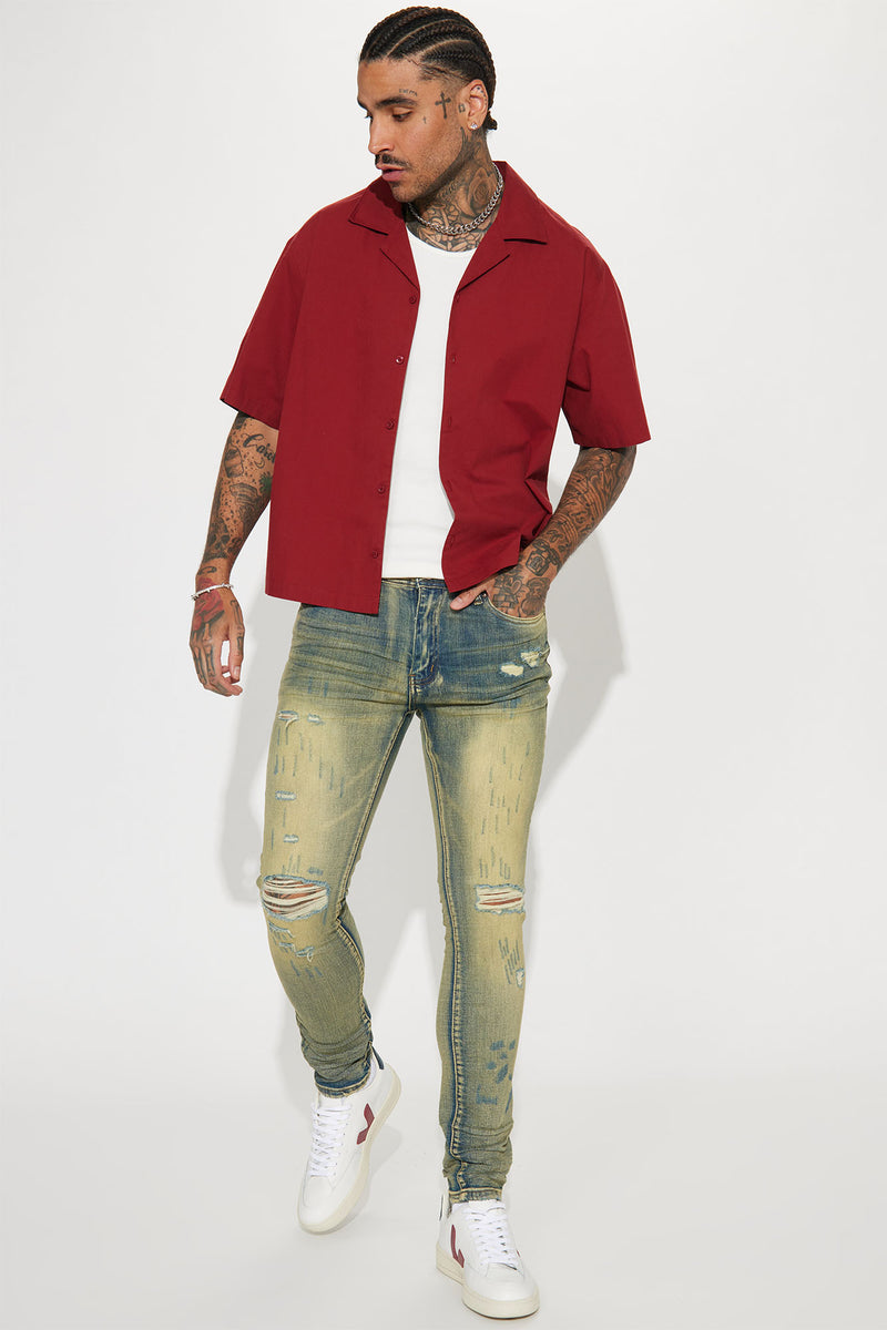 Go With It Ripped Stacked Skinny Jeans Vintage Blue Wash Fashion go-with-it-ripped-stacked-skinny-jeans-vintage-blue-wash-fashion