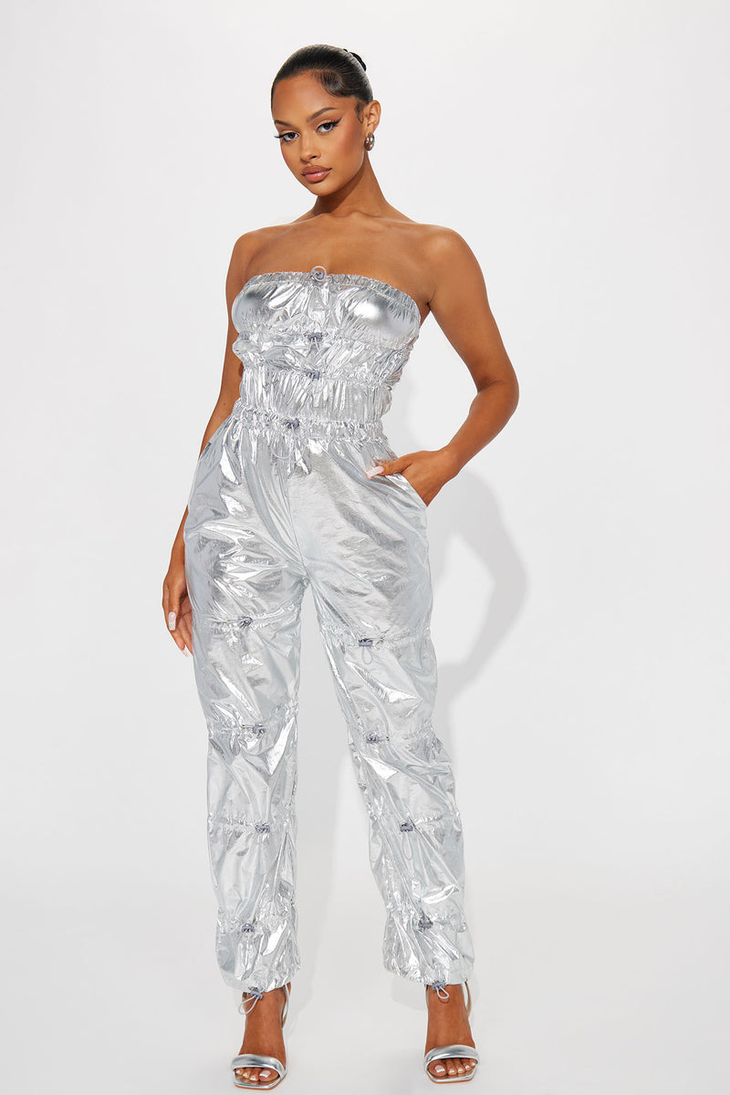 Women's store metallic jumpsuit