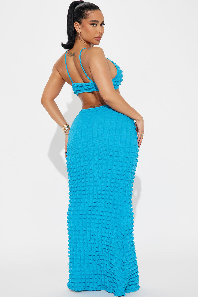 Wren Bubble Maxi Dress Turquoise Fashion Nova Dresses
