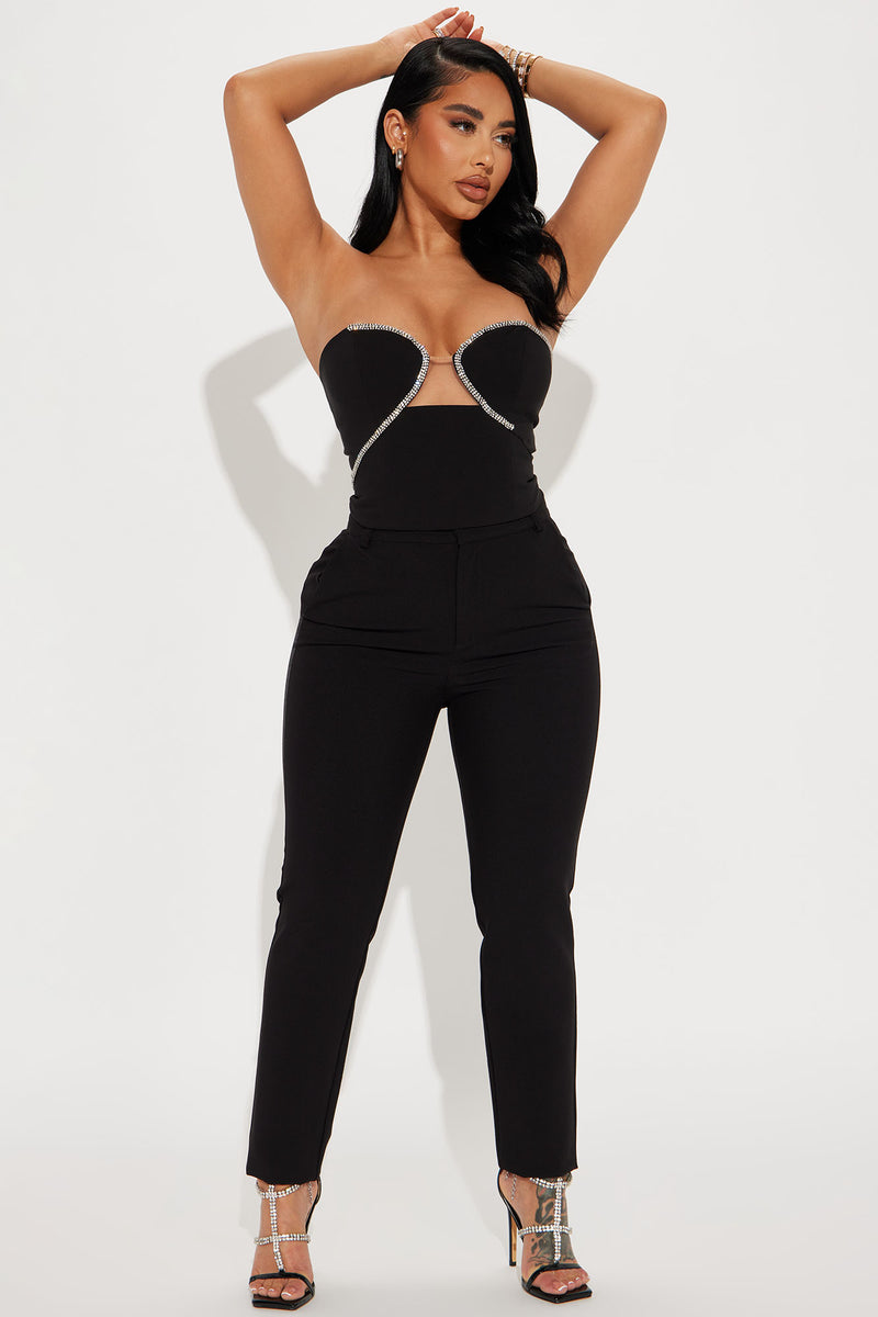 Breia Buckle Tube Top - Black, Fashion Nova, Shirts & Blouses