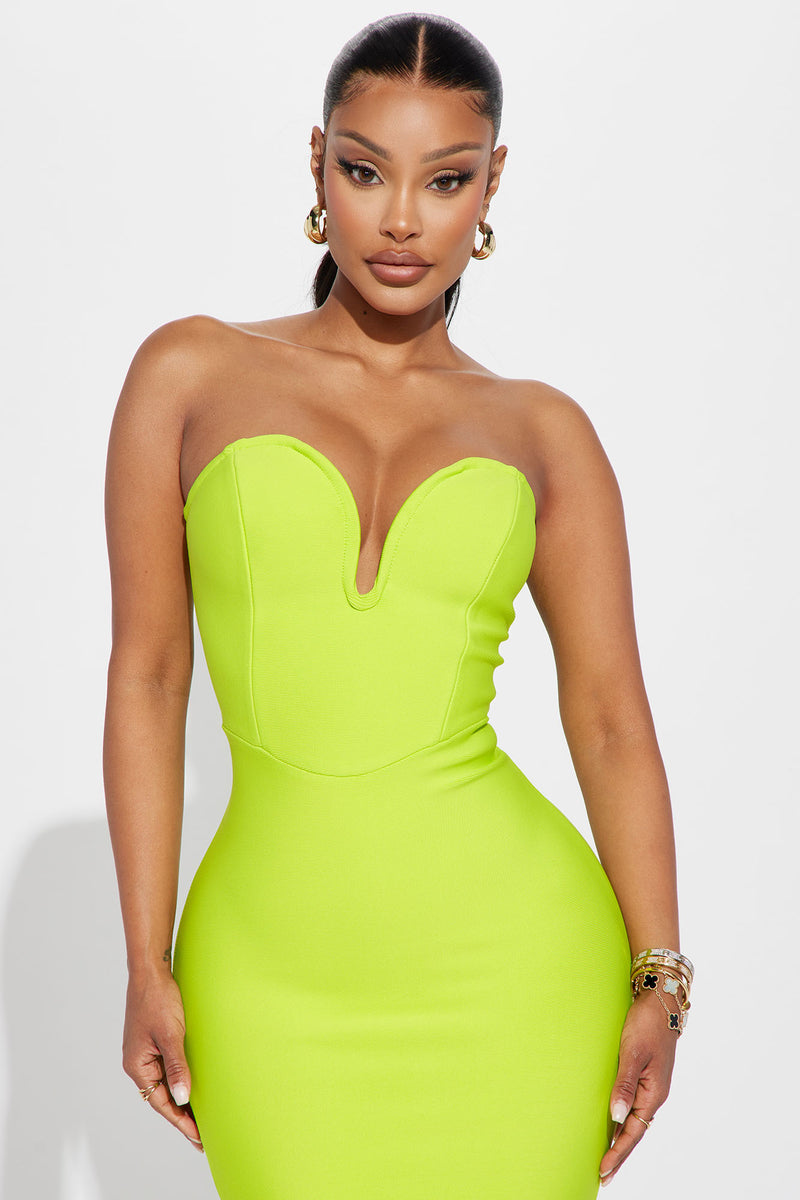 Lime bandage dress best sale