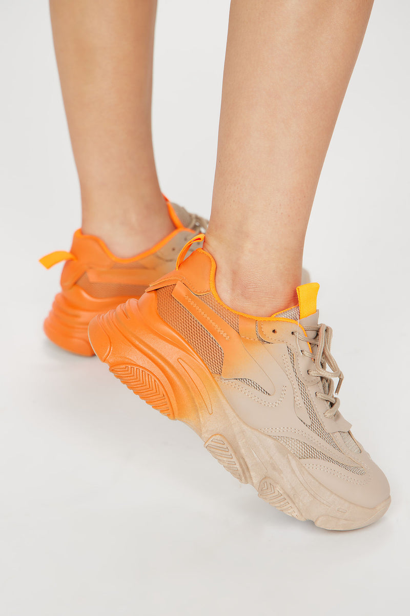 Orange chunky sneakers clearance