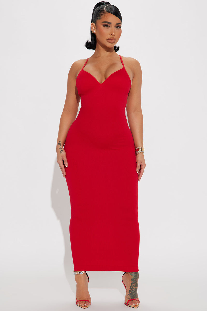 Jasmine Seamless Maxi Dress Red