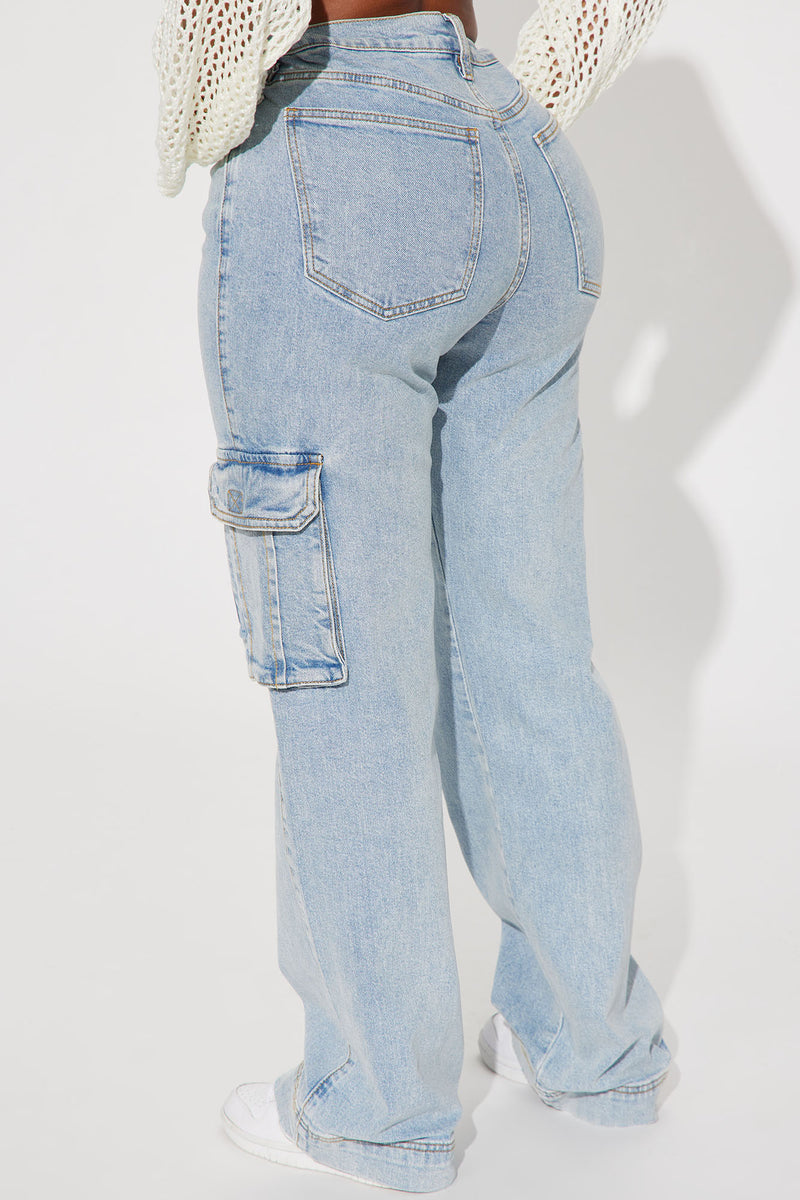 Tatum light wash cargo jeans cheap
