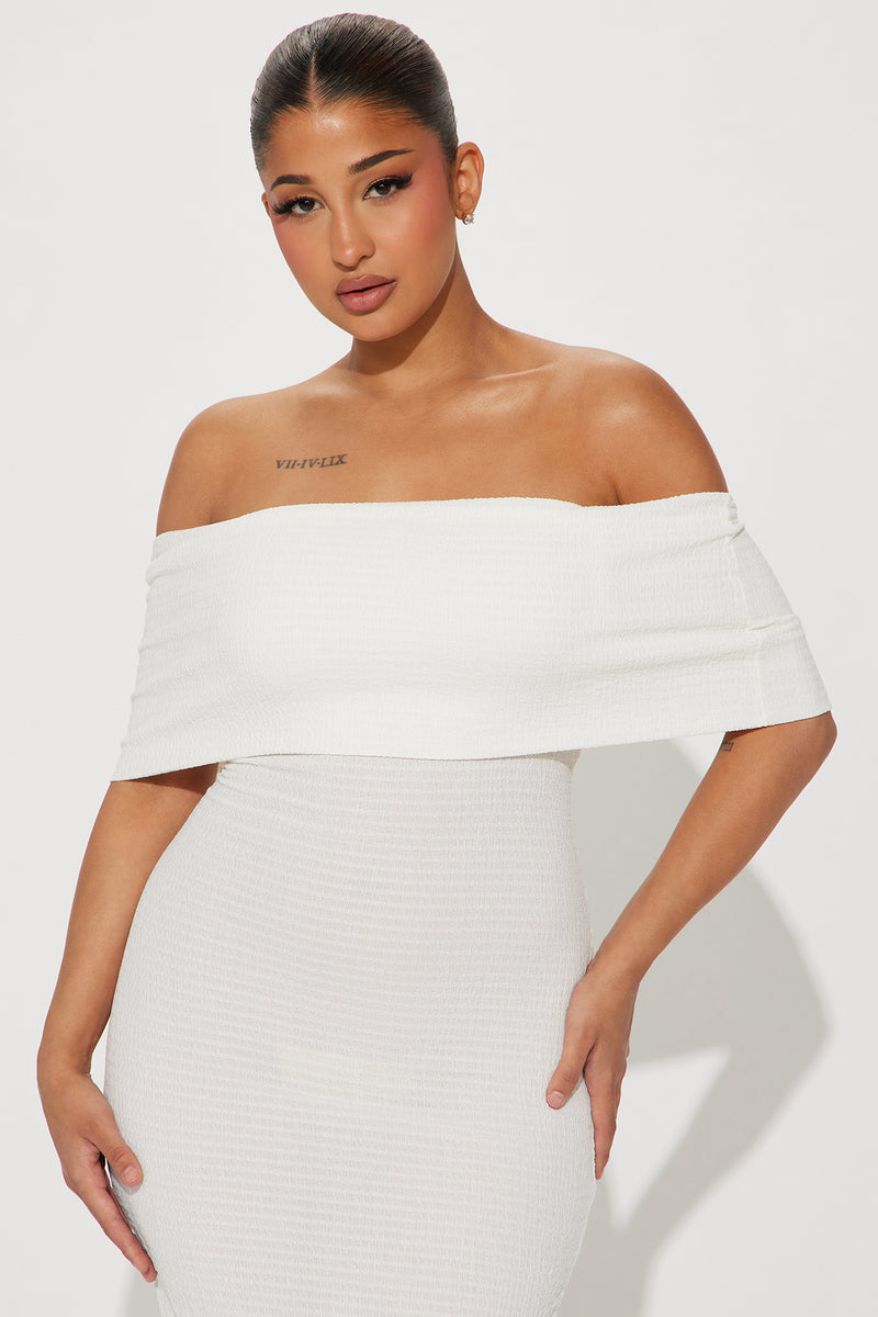 Fashion nova white sale off the shoulder dress