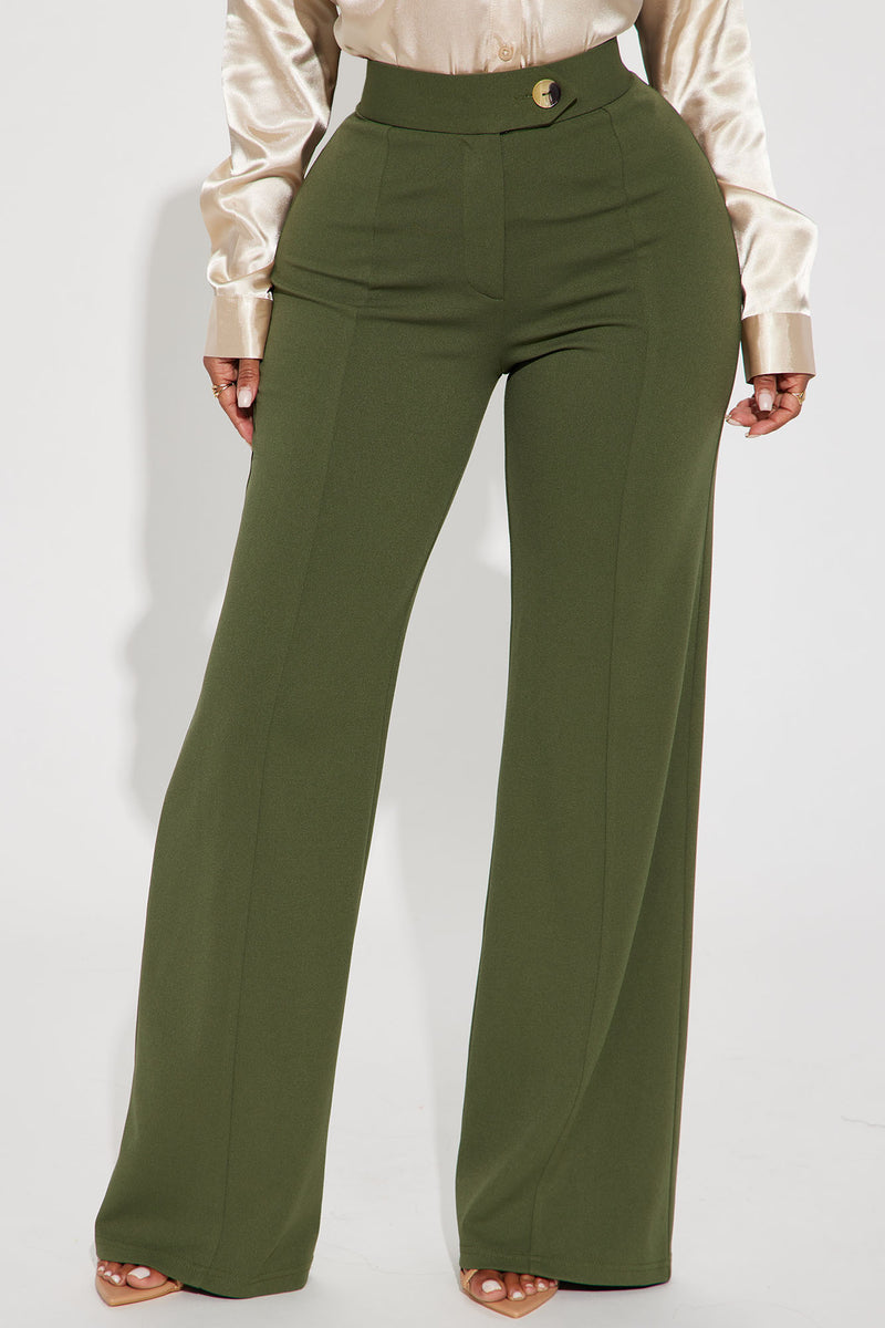 Women's olive dress sales pants