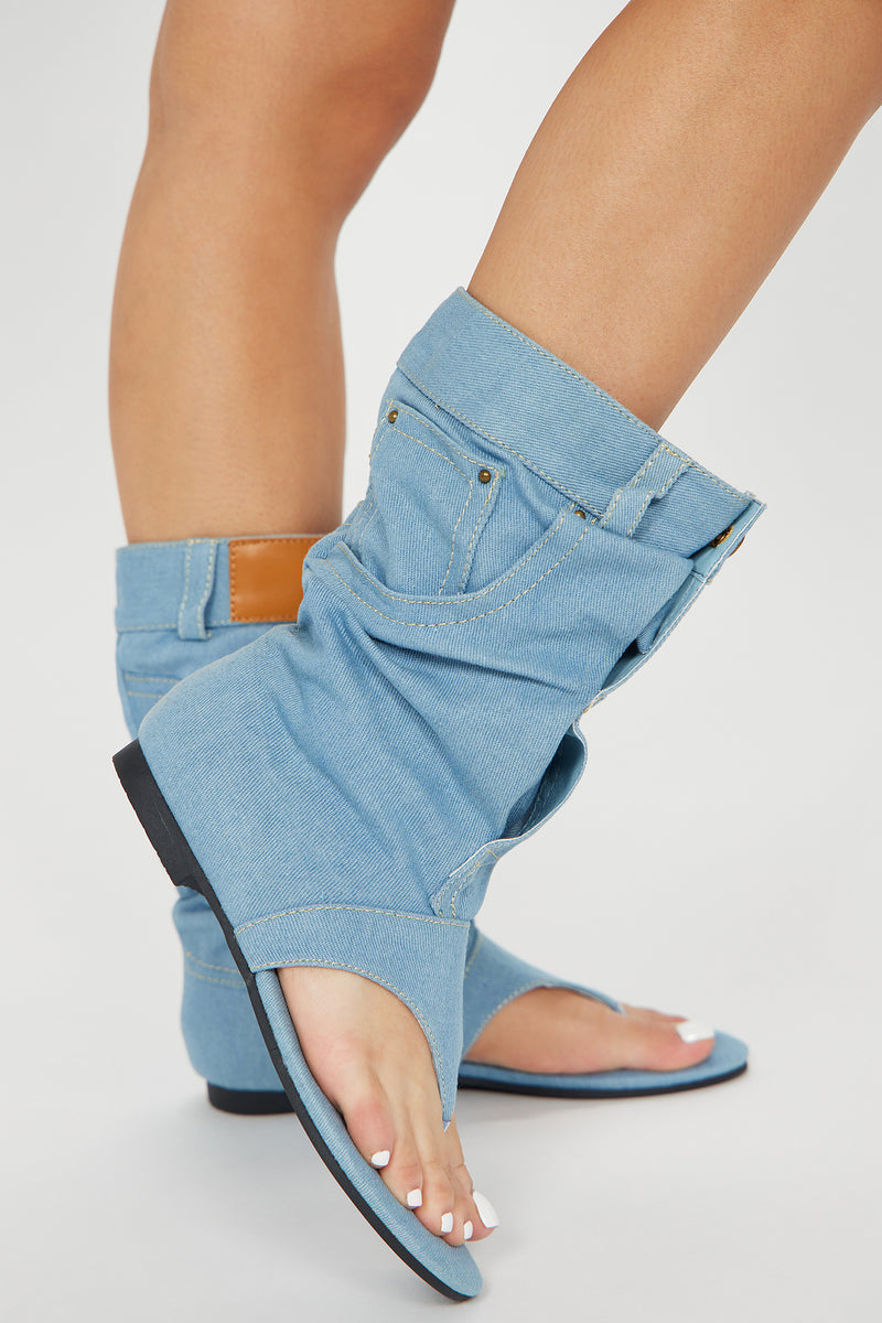 Blue jean hot sale flip flops