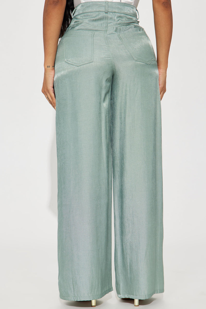 Daydream Wide Leg Satin Pant - Olive | Fashion Nova, Pants | Fashion Nova