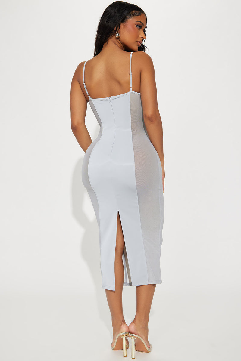 Sheer for you underwired satin midi dress in white shop