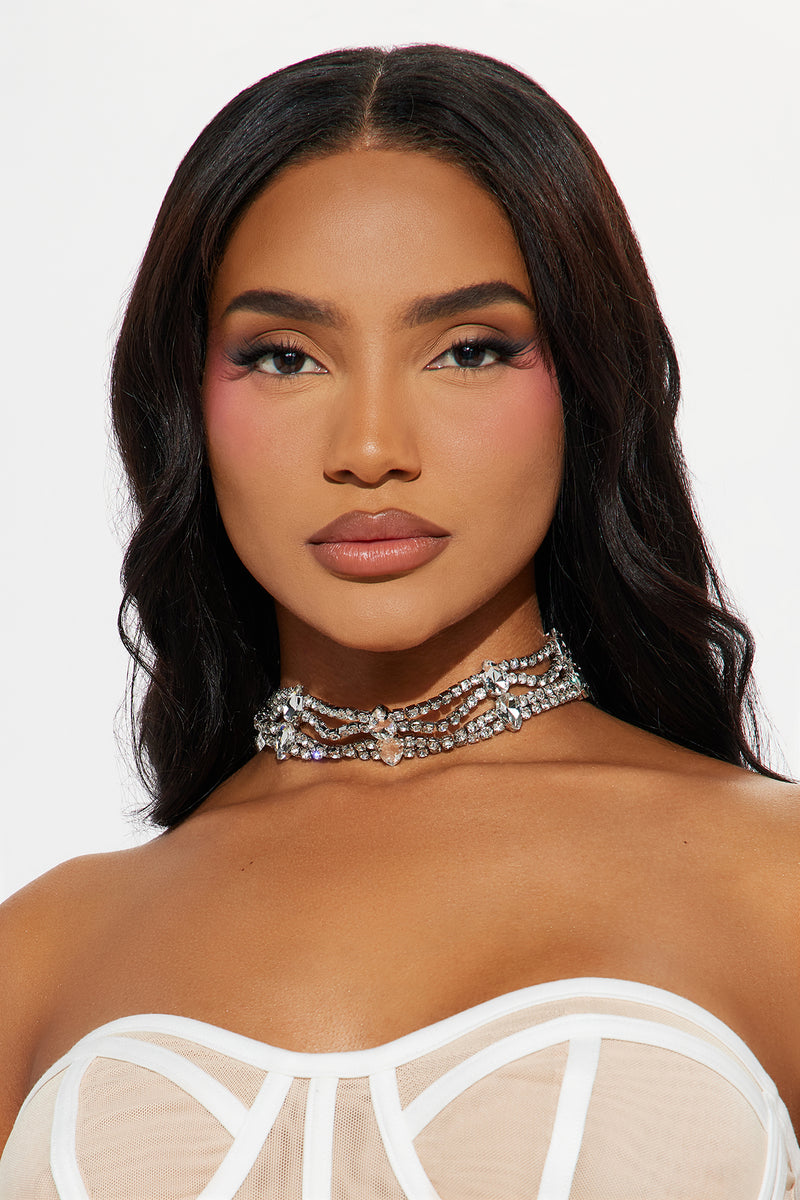 Arctic Royalty Choker Silver Fashion Nova, Jewelry Fashion Nova