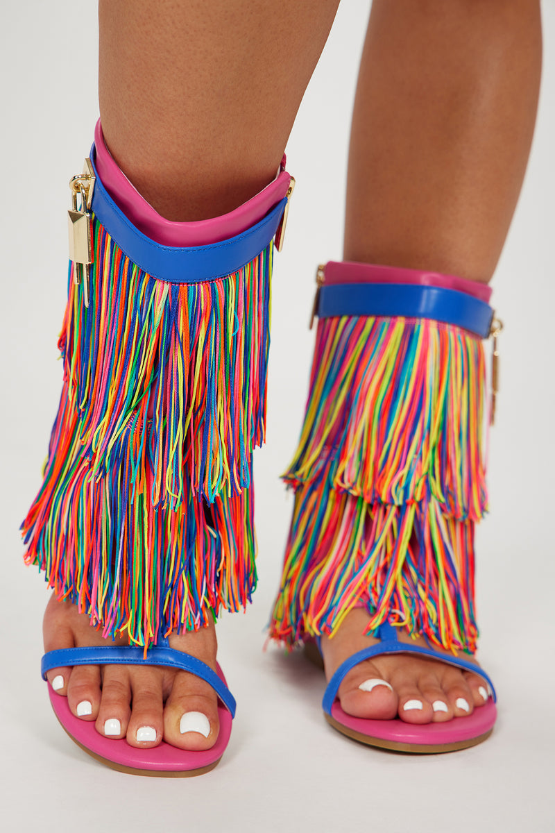 Lights And Music Flat Sandals Multi Color Fashion Nova Shoes