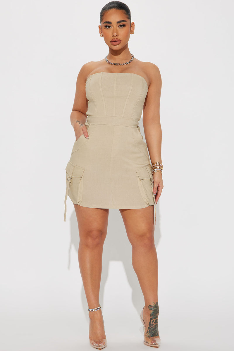 Beige new arrivals cargo dress