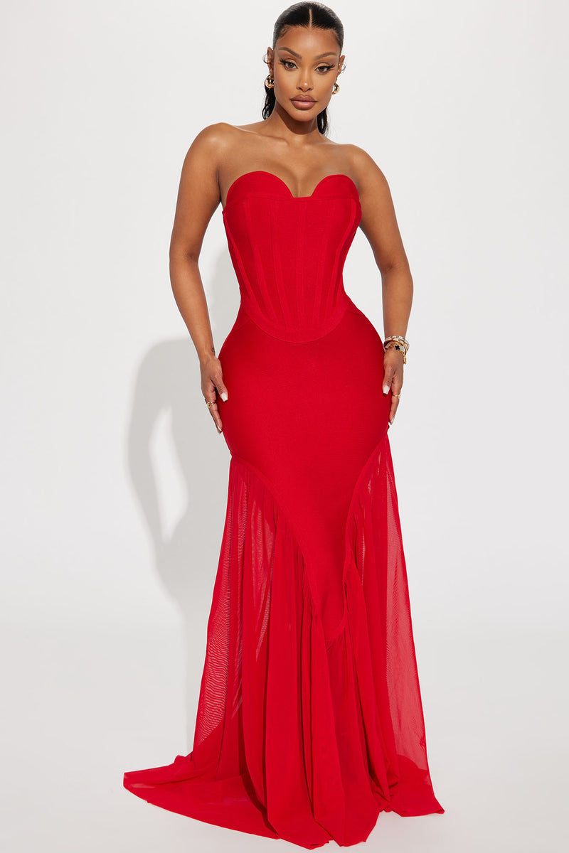 Fashion nova red prom dress online