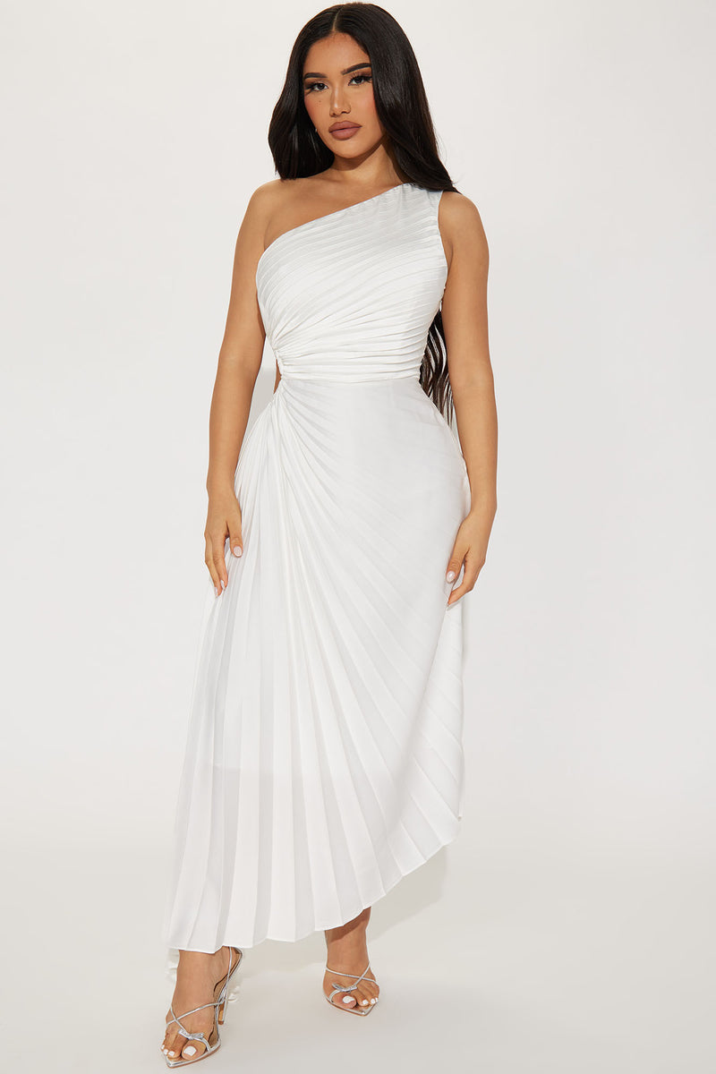 Athena One Shoulder Maxi Dress Off White