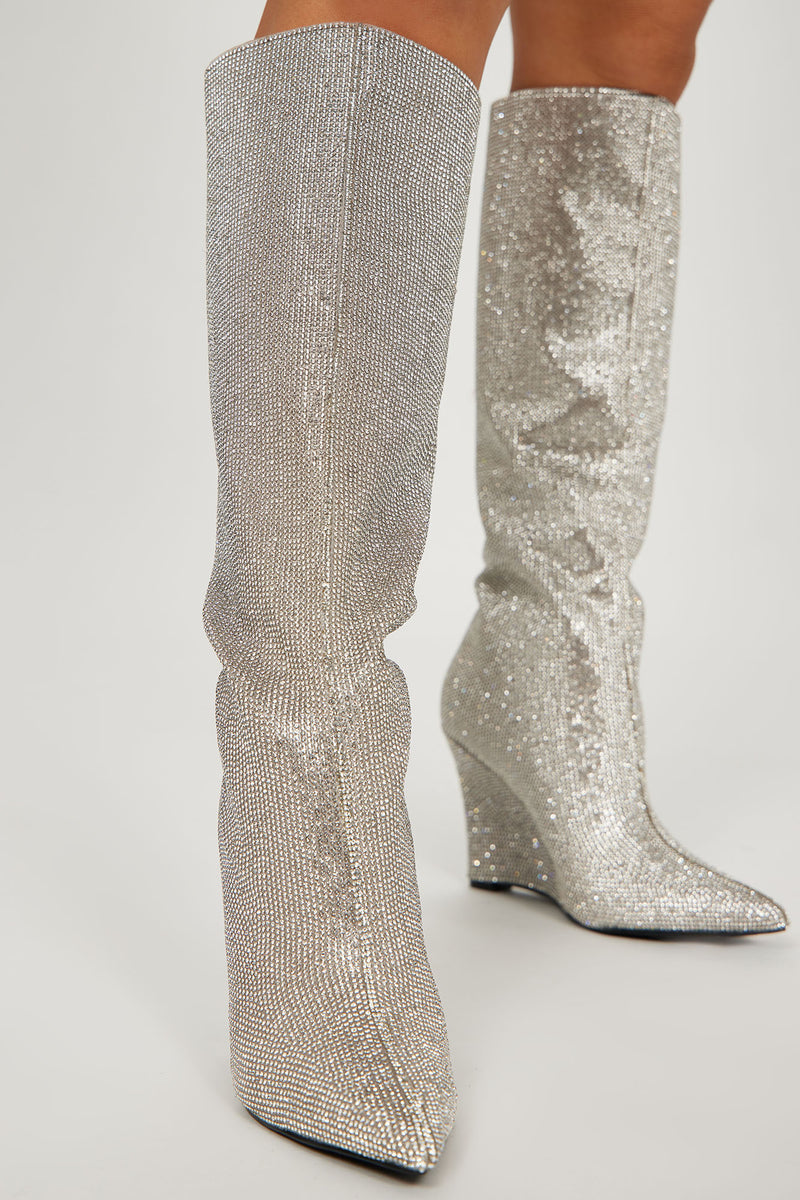 Fashion nova glitter 2024 boots