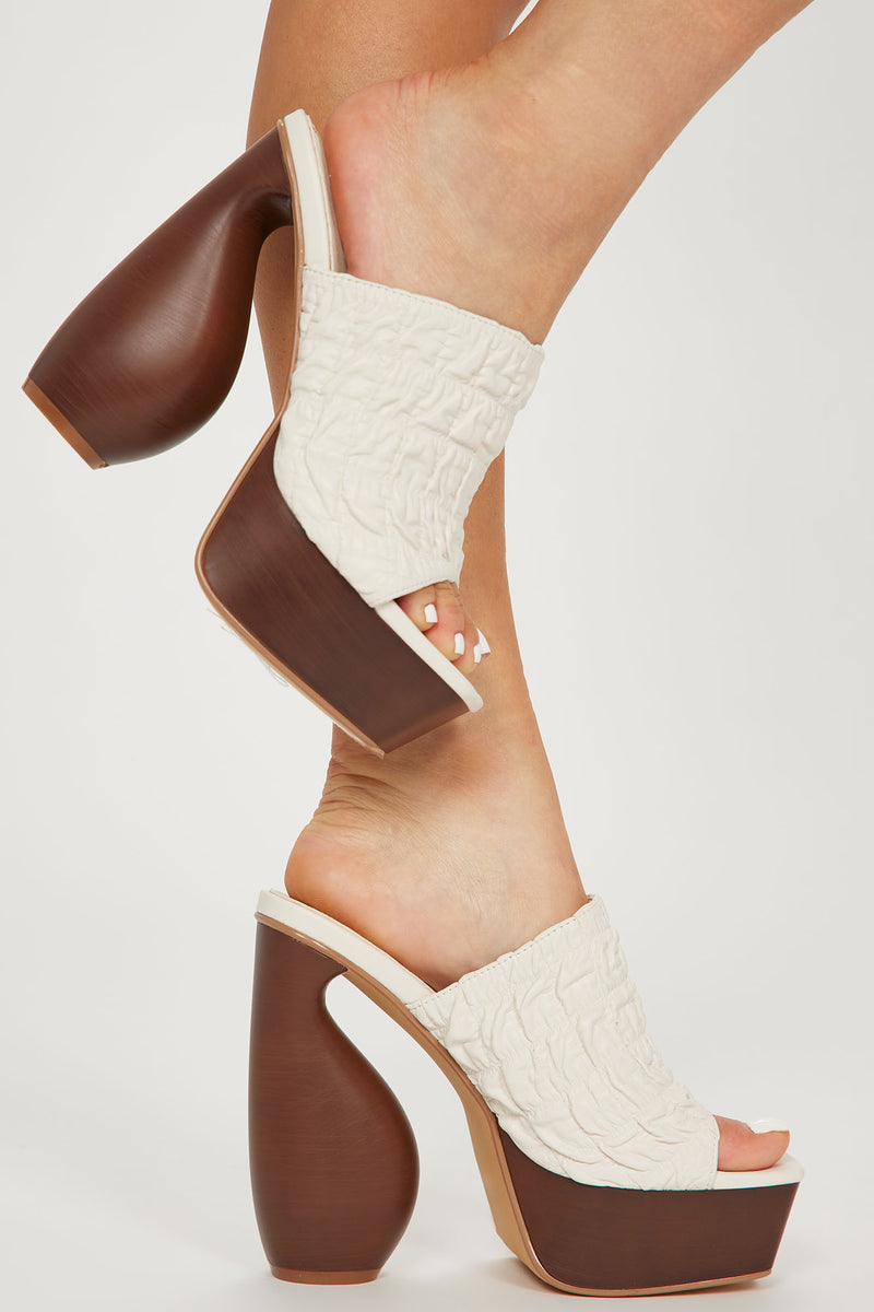 Cream heeled hotsell mules
