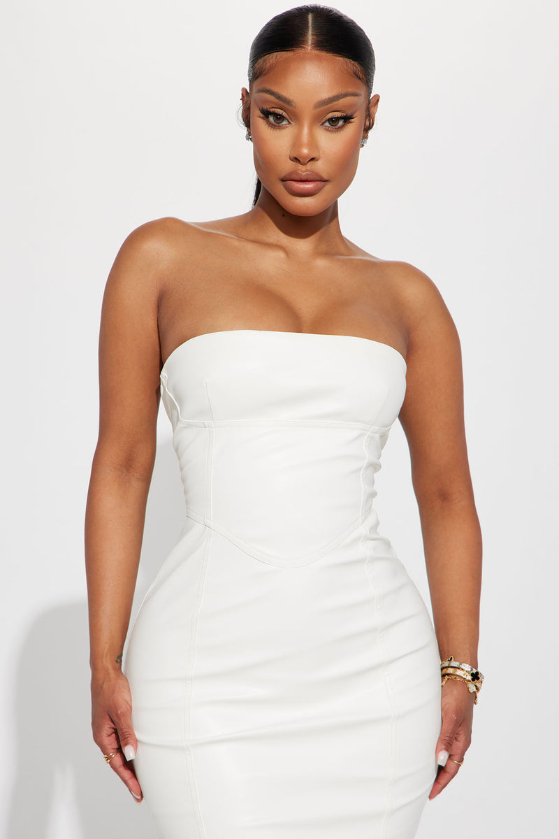 White tube shop dress fashion nova