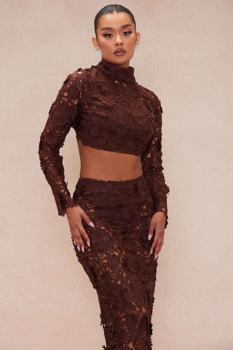 Dayna Floral Embroidered Skirt Set - Chocolate | Fashion Nova, Luxe ...