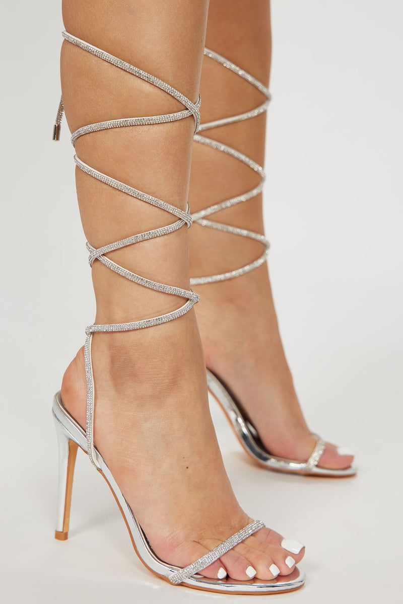 Silver wrap hot sale around heels