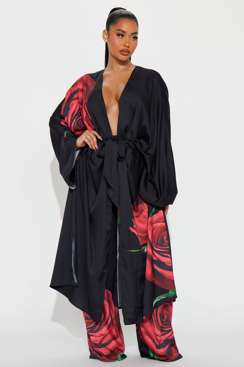 Being Dramatic Satin Pant Set - Black/combo | Fashion Nova, Matching Sets | Fashion Nova