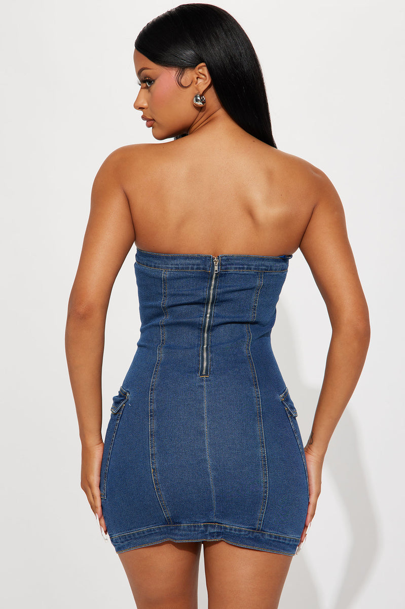 Lisa Denim Mini Dress Blue