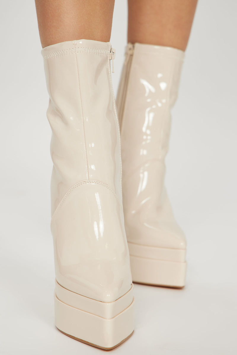 Cream platform boots clearance