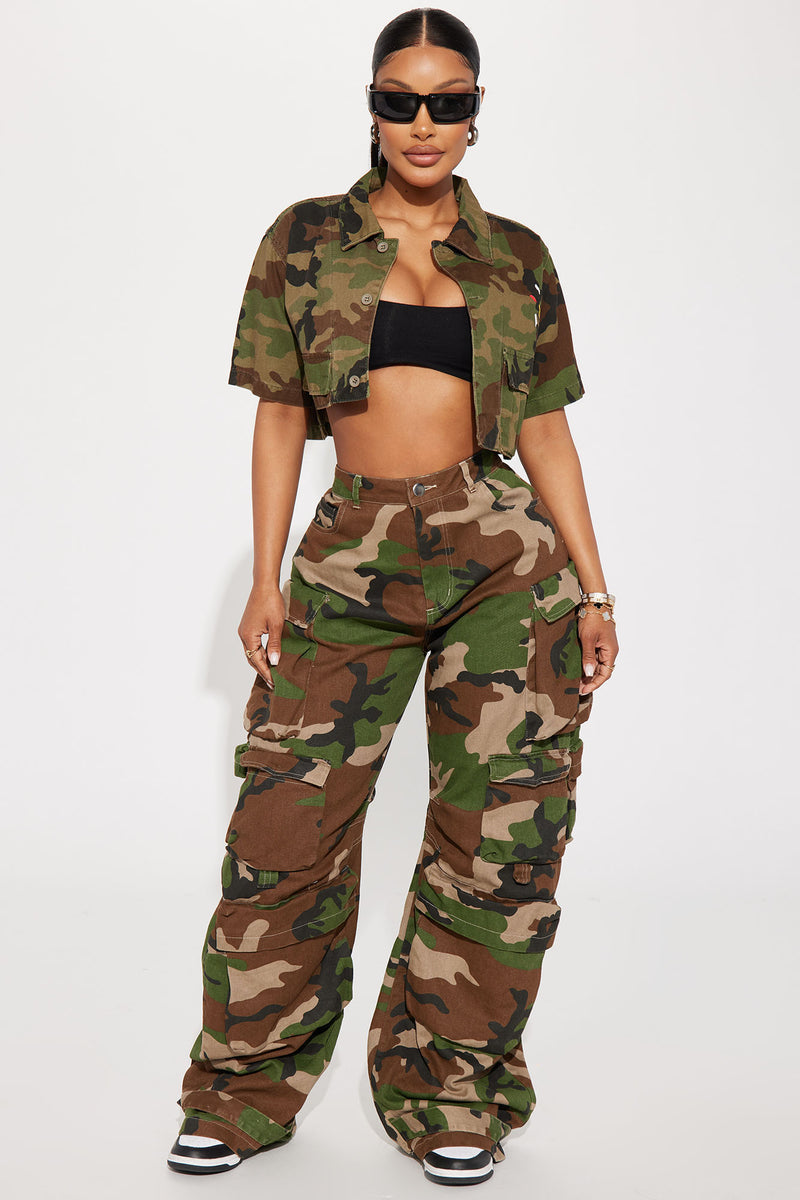 Girls store camo top