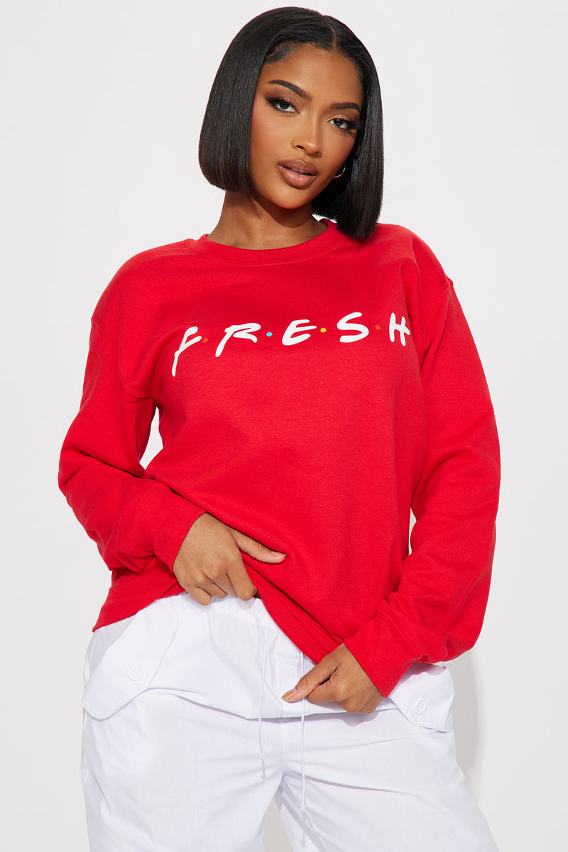 Keeping It Fresh Sweatshirt Red Fashion Nova Screens Tops and
