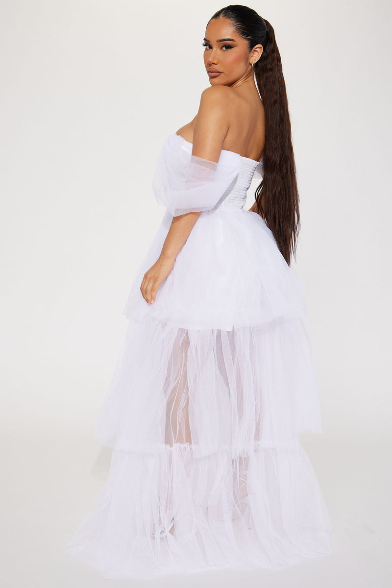 Petite Khloe Tulle Gown White