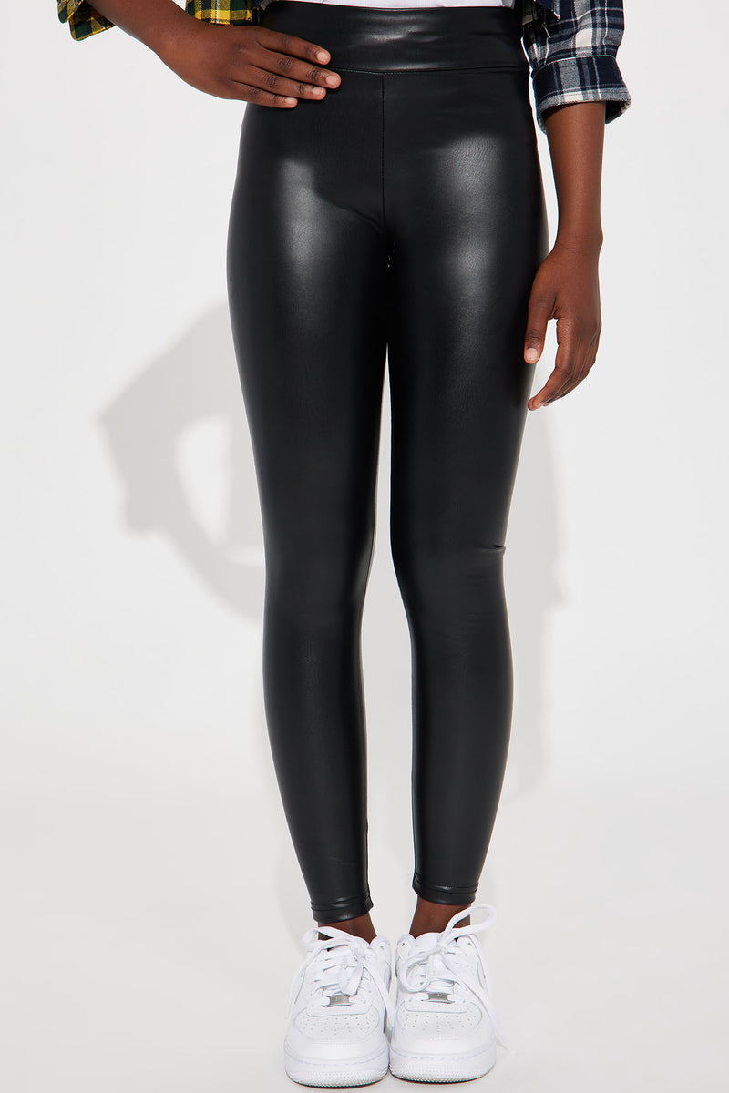 New Look Petite faux leather leggings in black - ShopStyle