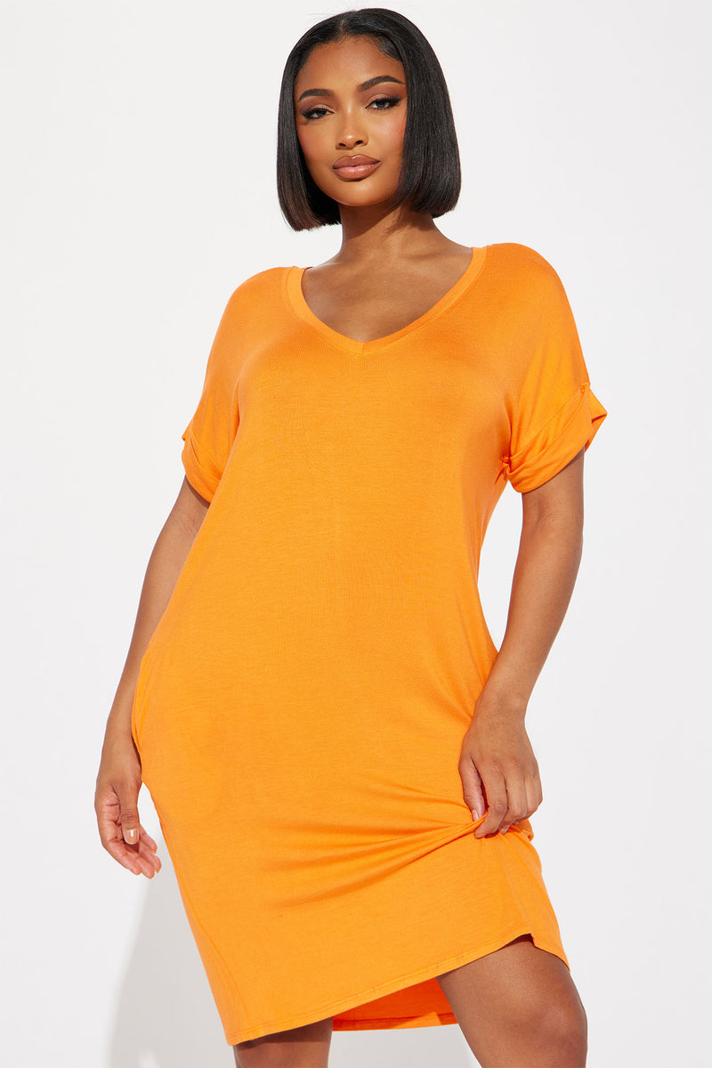 Kinsley TShirt Dress Orange Fashion Nova, Dresses Fashion Nova