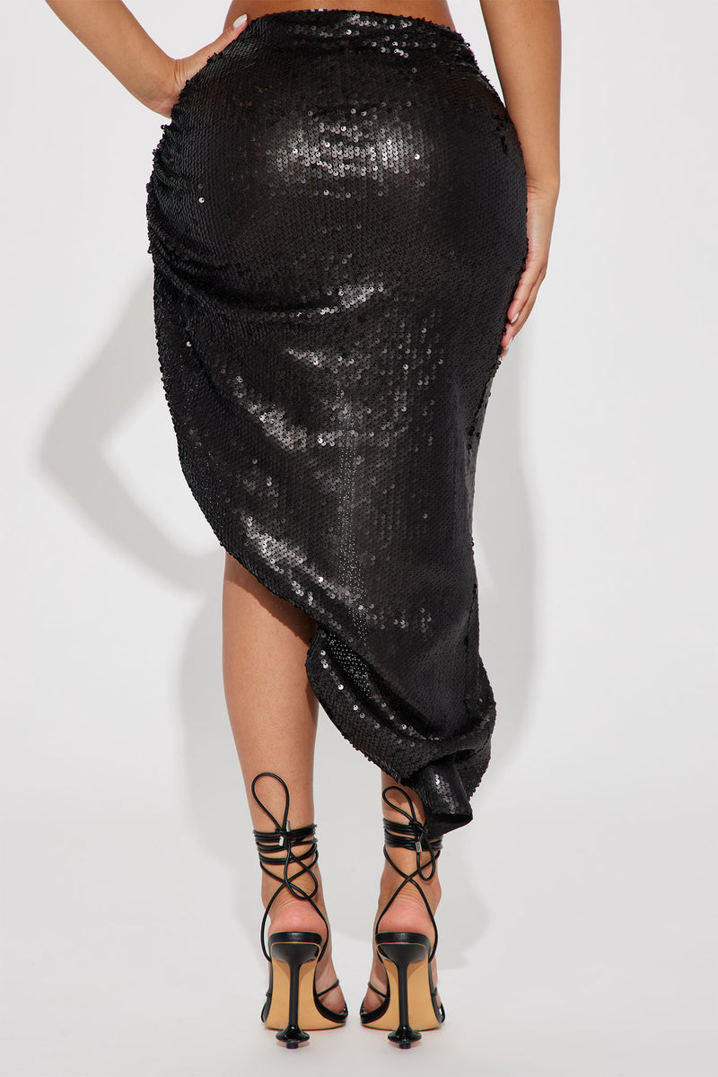 Part Of Your World Sequin Midi Skirt Black Fashion Nova, Skirts