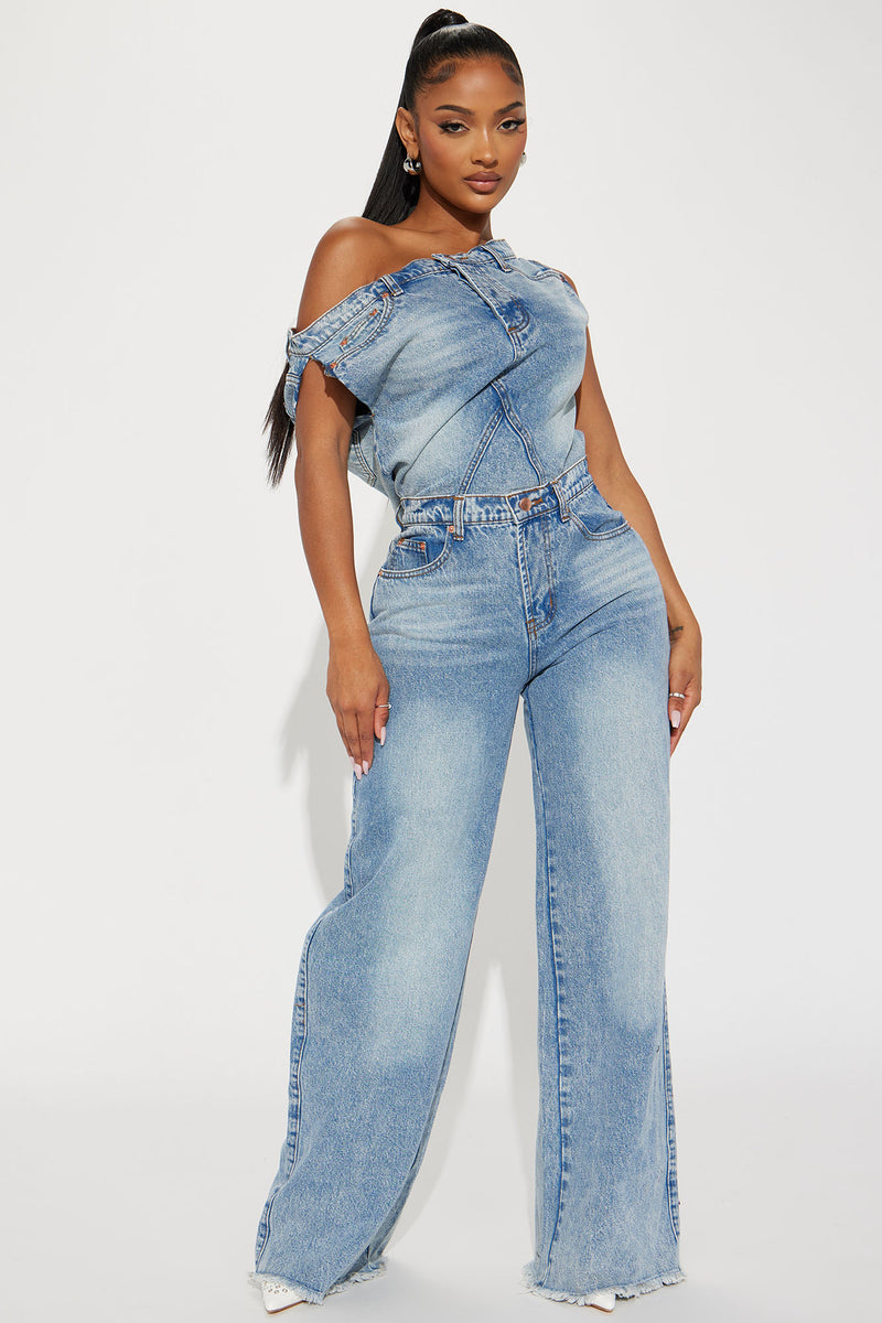 Fashion nova denim romper deals