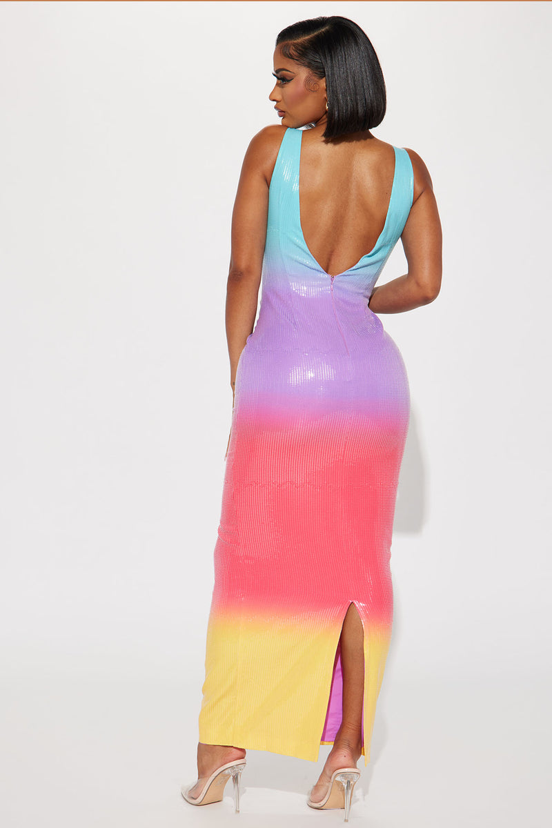 Fashion nova outlet rainbow dress