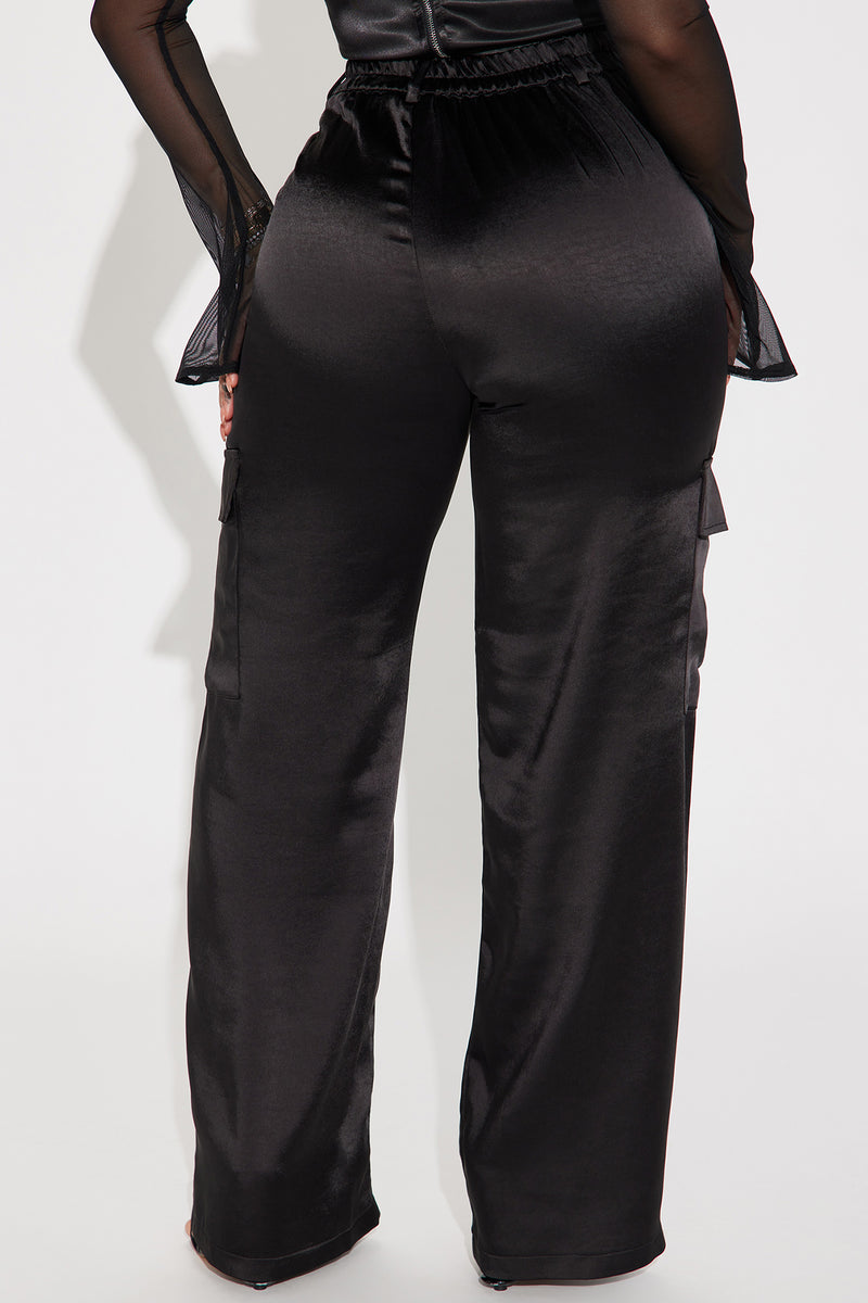 Eclipse Satin Cargo Pant Black Fashion Nova, Pants Fashion Nova