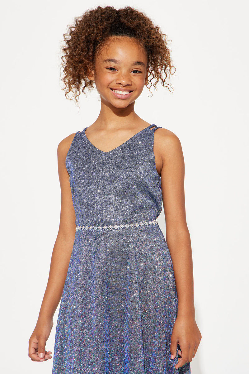 Mini Glitter Knit Sleeveless Maxi Dress - Blue | Fashion Nova, Kids
