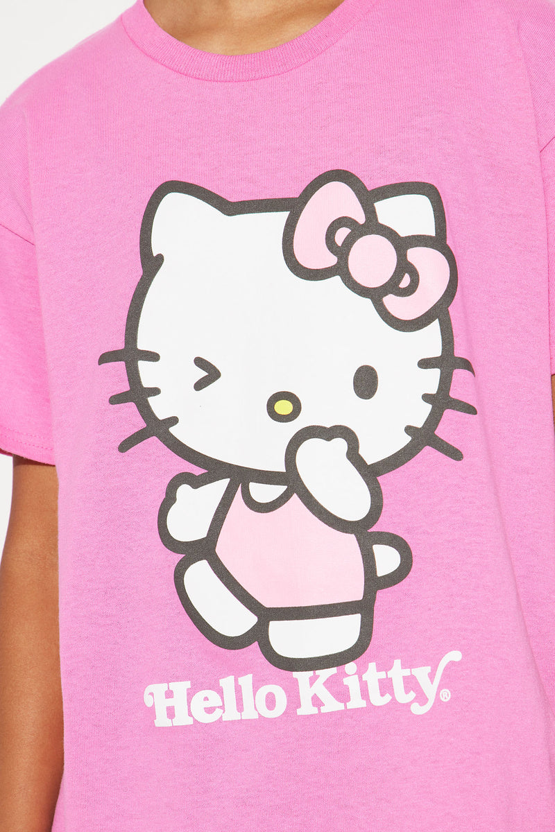Mini Hello Kitty Walking Along Short Sleeve Tee - Pink