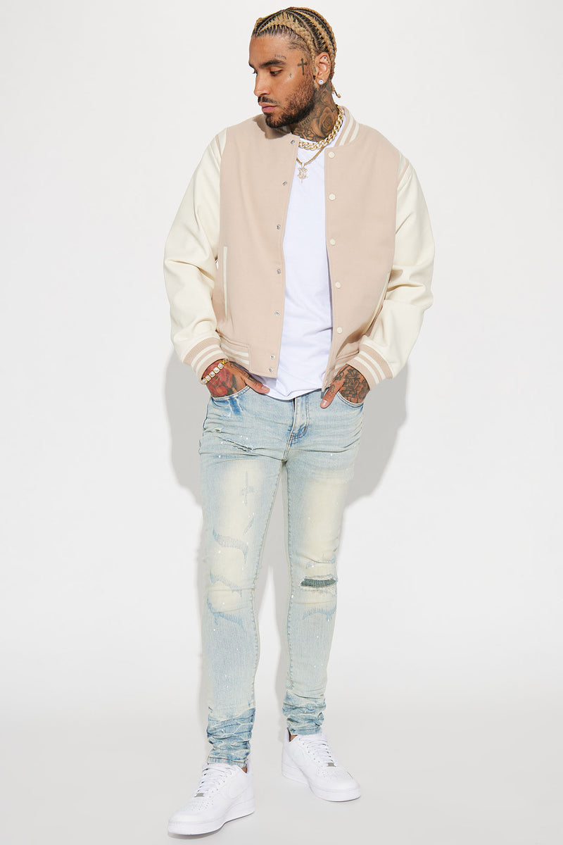 Khaki varsity jacket 2025
