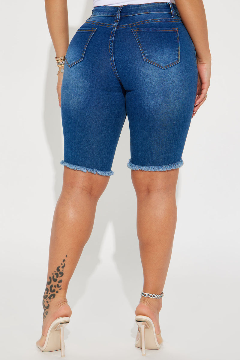 Against All Odds Bermuda Shorts - Medium Blue Wash | Fashion Nova, Jean  Shorts | Fashion Nova | 