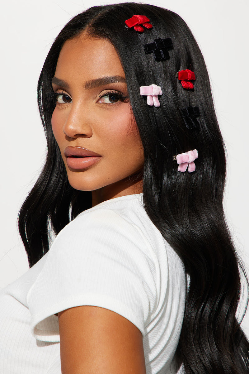 P.S. I Love You Bow Hair Clip Set Multi Color Fashion Nova